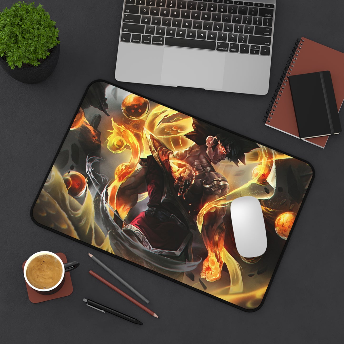 Fiery Dragon Ball Desk Mat - Gamer's Office Decor