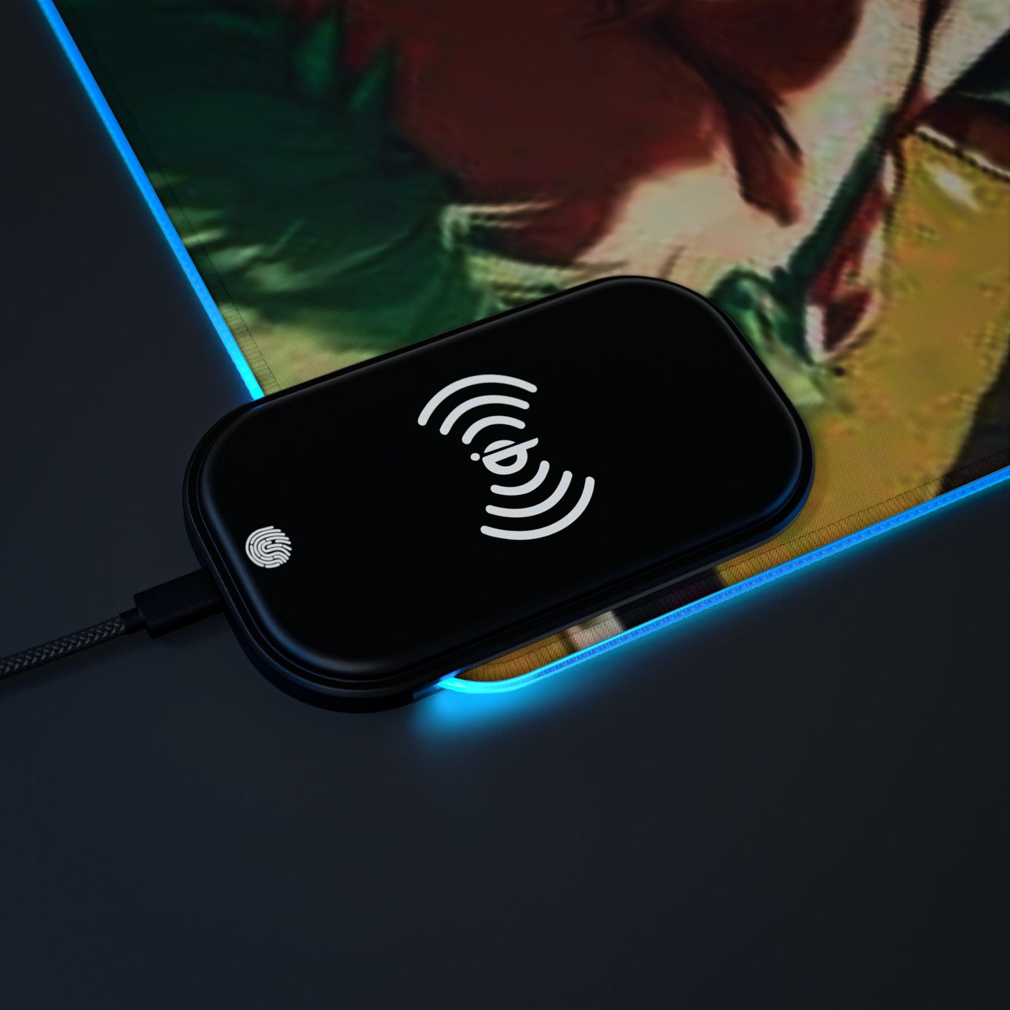 Zoro x Sanji LED Gaming Mouse Pad, Wireless Charging