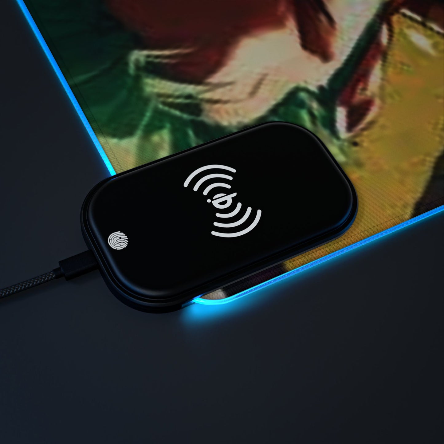 Zoro x Sanji LED Gaming Mouse Pad, Wireless Charging