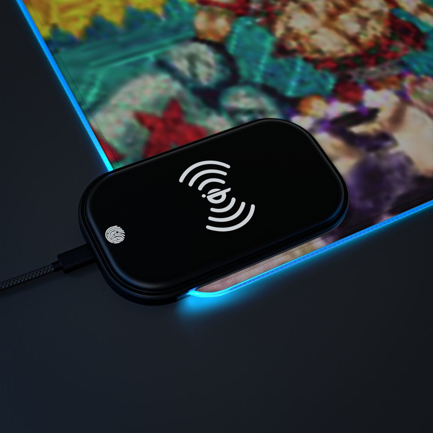 One Piece LED Gaming Mouse Pad, Wireless Charging