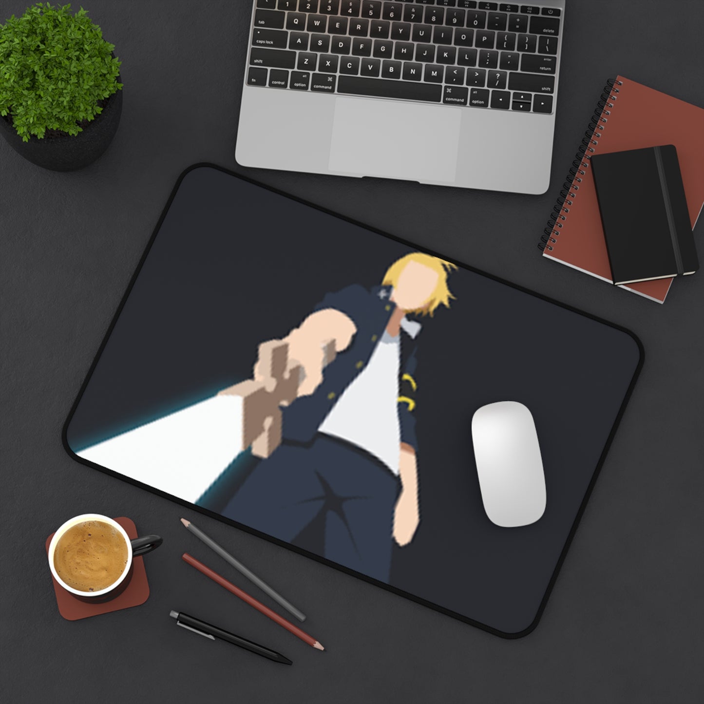 Edgy Gamer Desk Mat - Perfect for Gaming, Home Office, or Study, Features Dynamic Character Design, Ideal Gift for Gamers