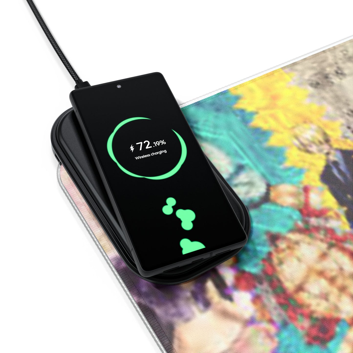 One Piece LED Gaming Mouse Pad, Wireless Charging