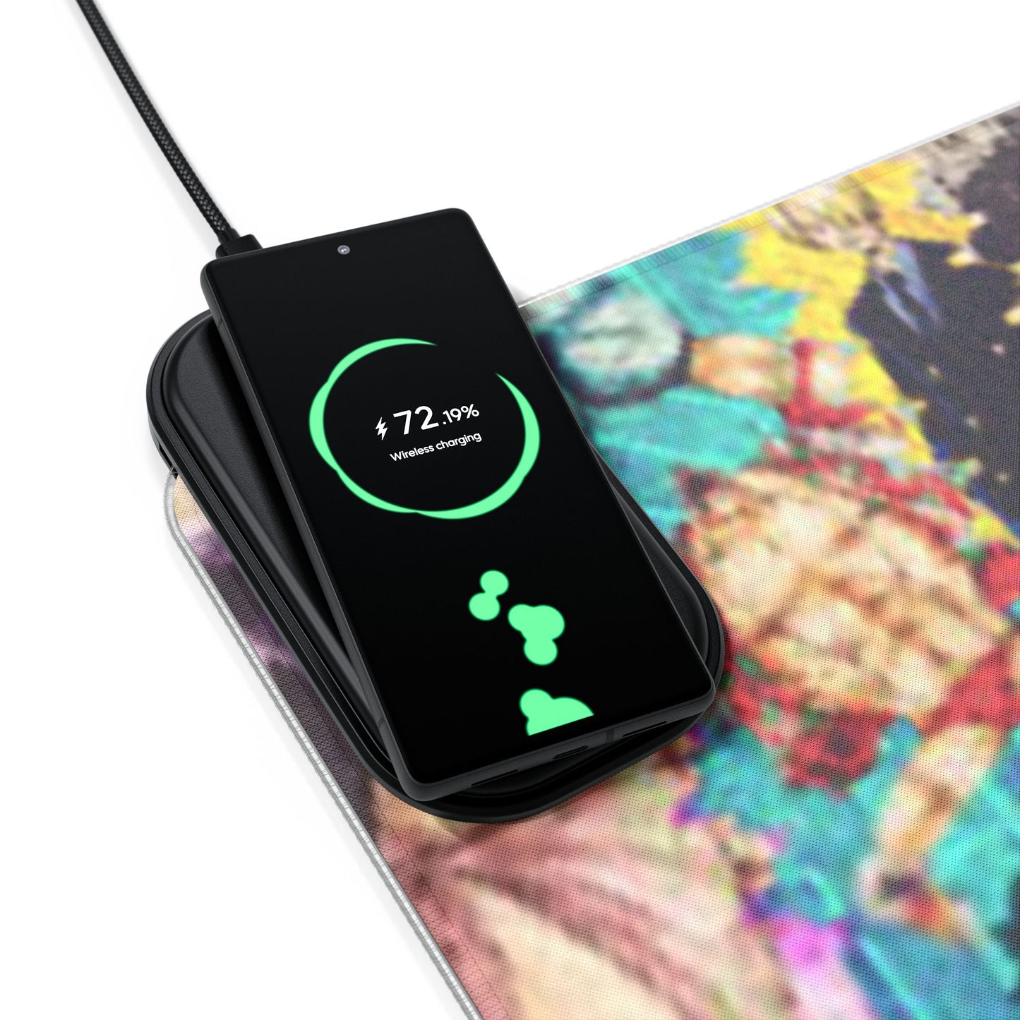 One Piece LED Gaming Mouse Pad, Wireless Charging