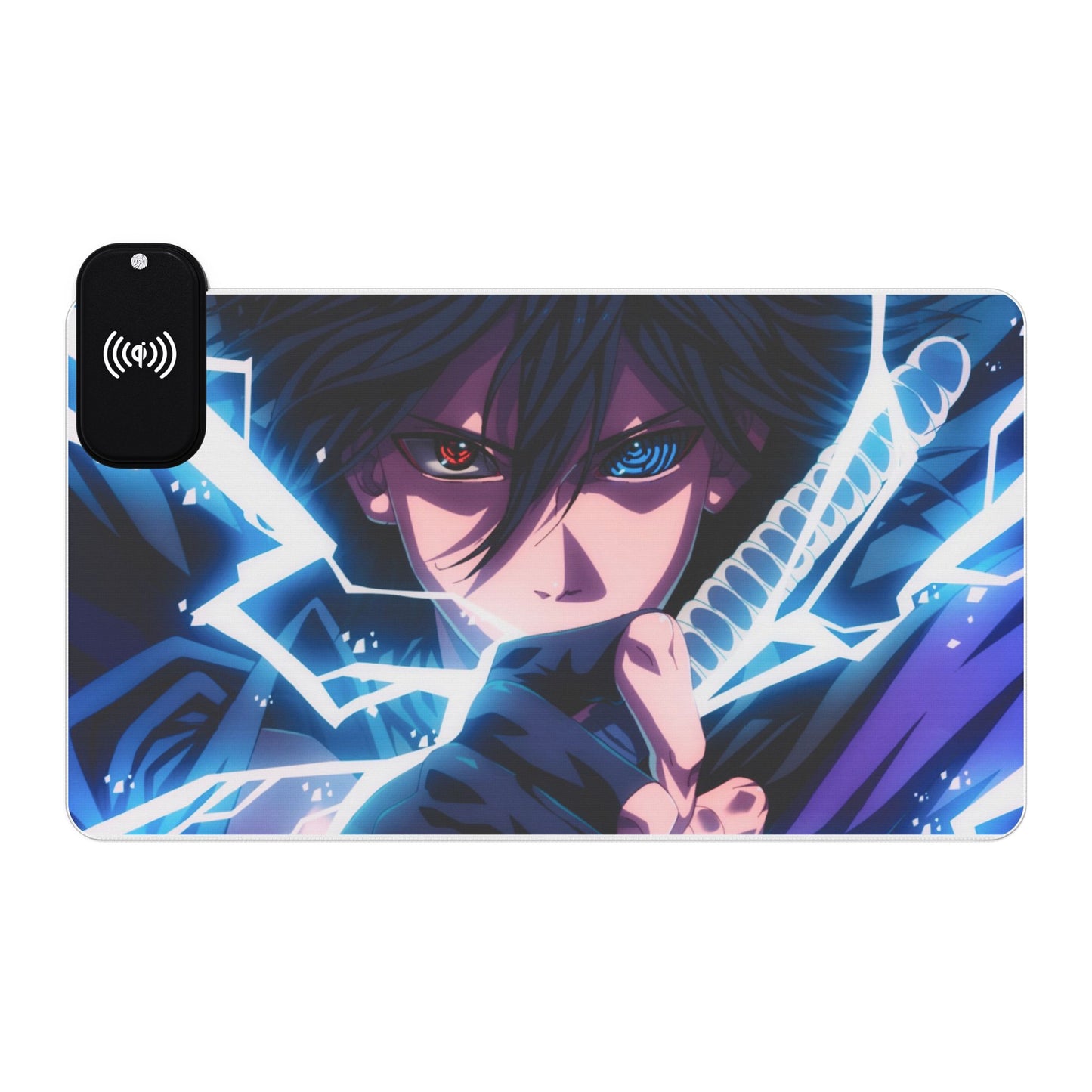Sasuke Uchiha - LED Gaming Mouse Pad with Wireless Charging