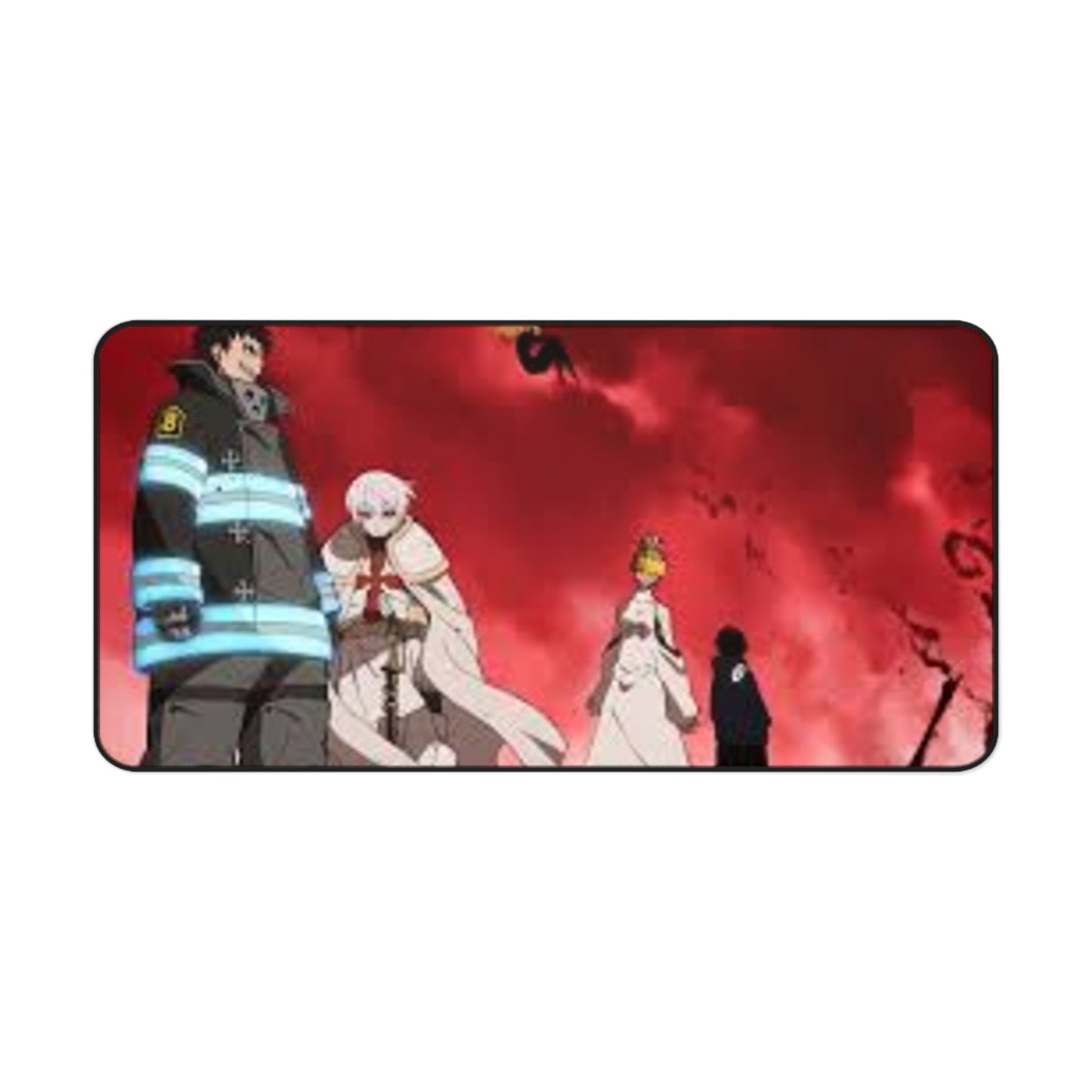 Fire Force, shinra x evangelist - Anime Desk Mat