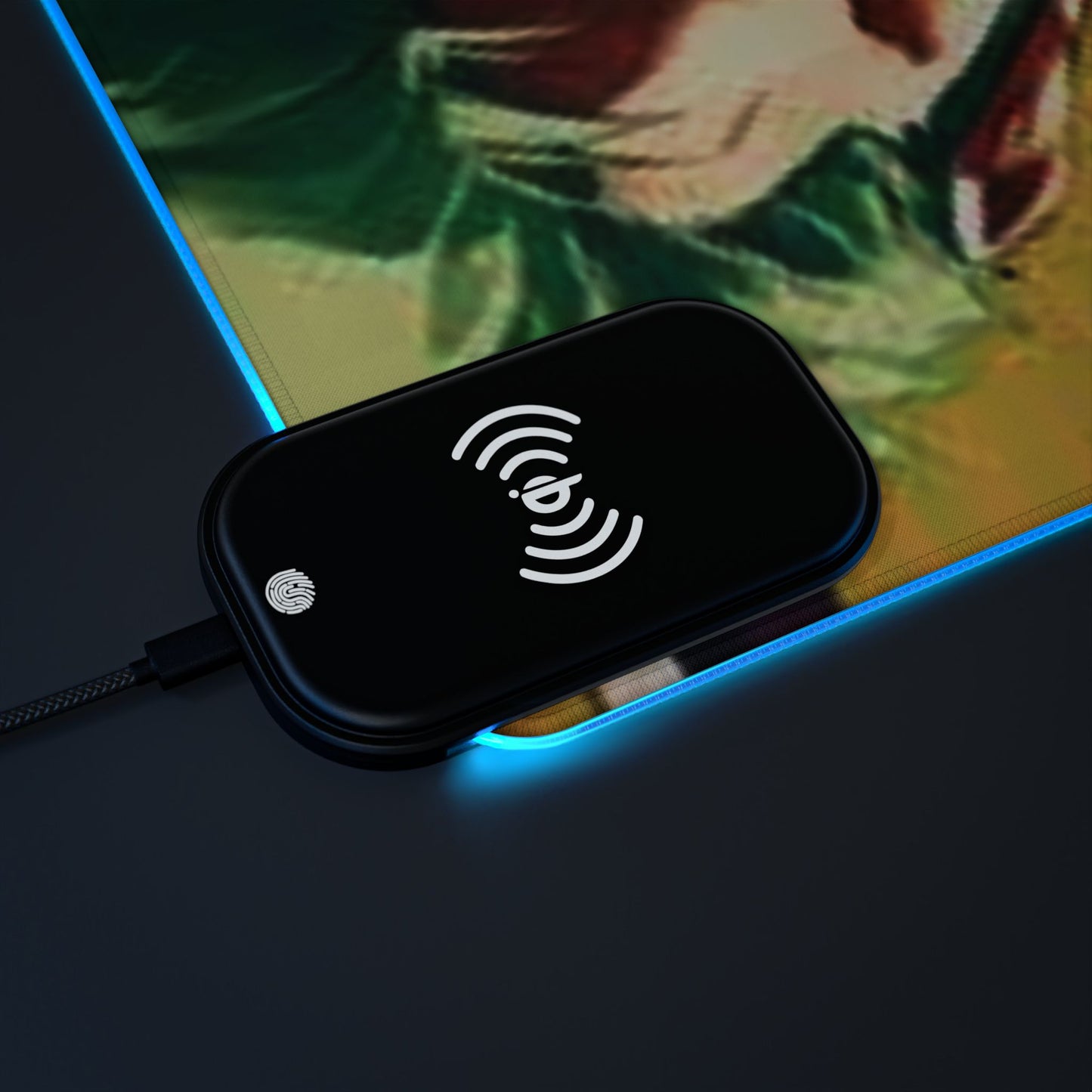 Zoro x Sanji LED Gaming Mouse Pad, Wireless Charging