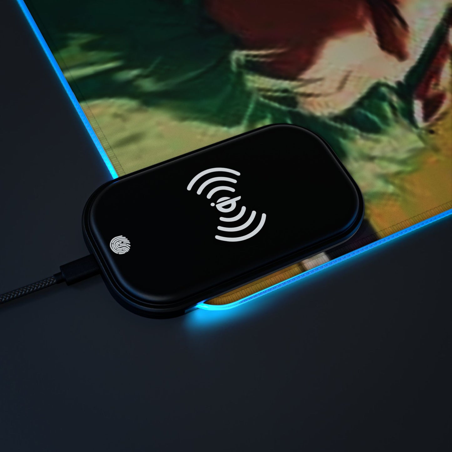 Zoro x Sanji LED Gaming Mouse Pad, Wireless Charging