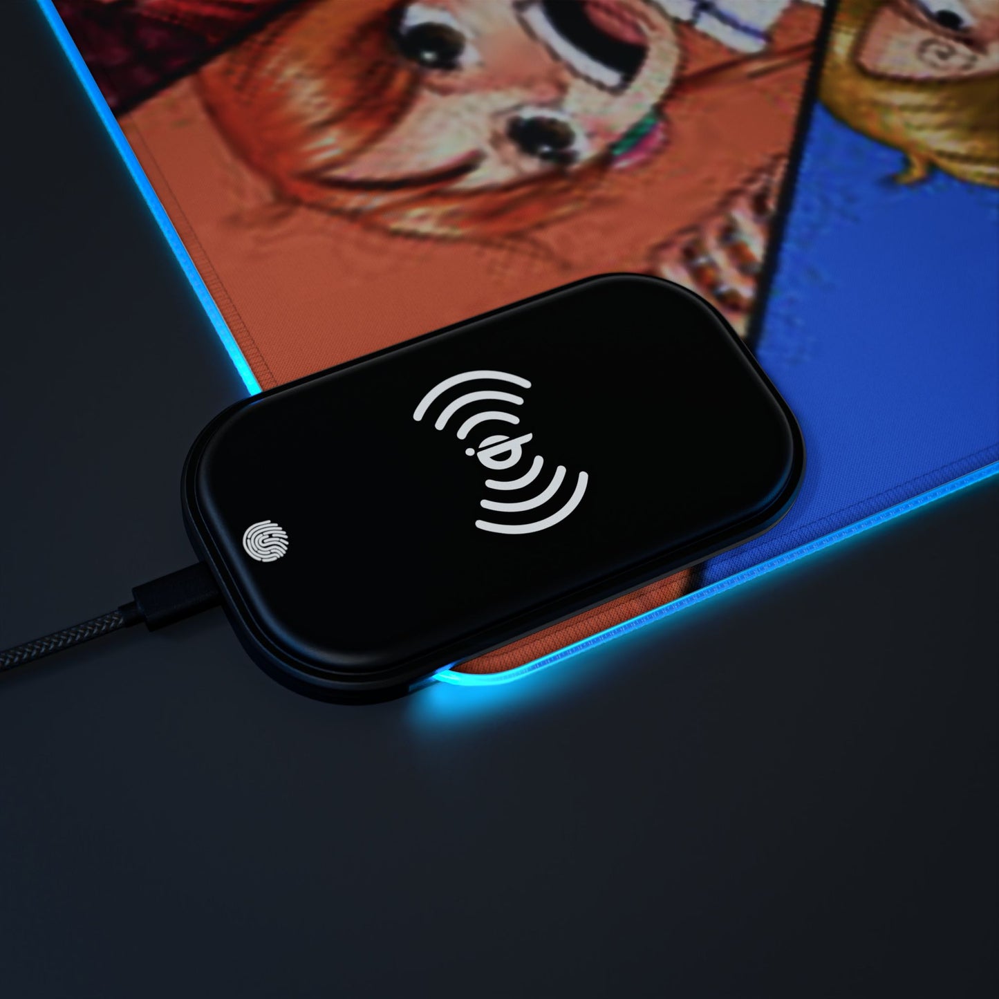Luffy x Sanji x Zoro x Nami x Usopp, One piece - LED Gaming Mouse Pad with Wireless Charging
