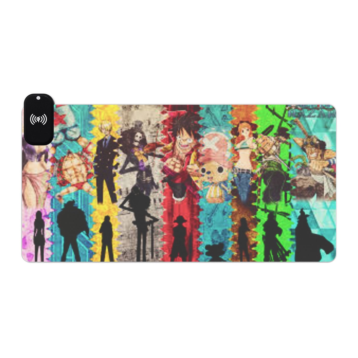 One Piece LED Gaming Mouse Pad, Wireless Charging