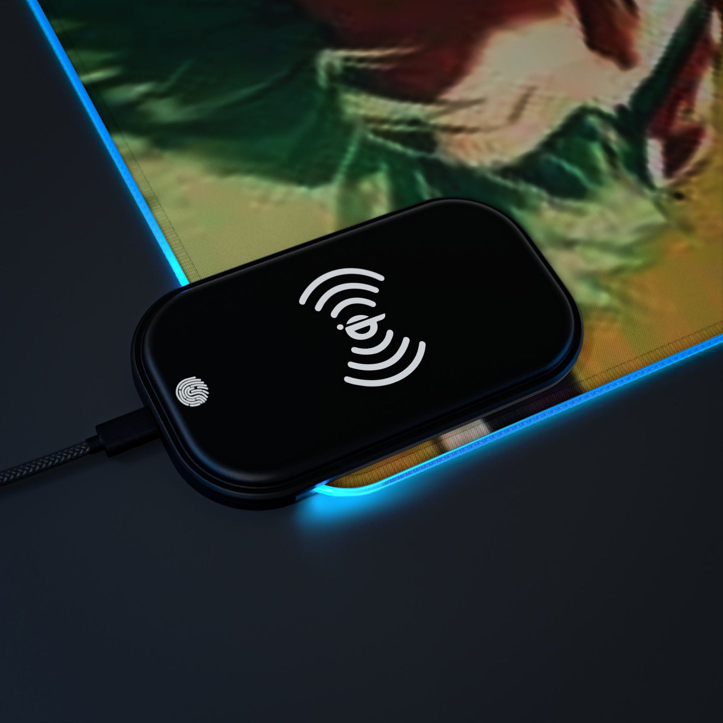 Zoro x Sanji LED Gaming Mouse Pad, Wireless Charging