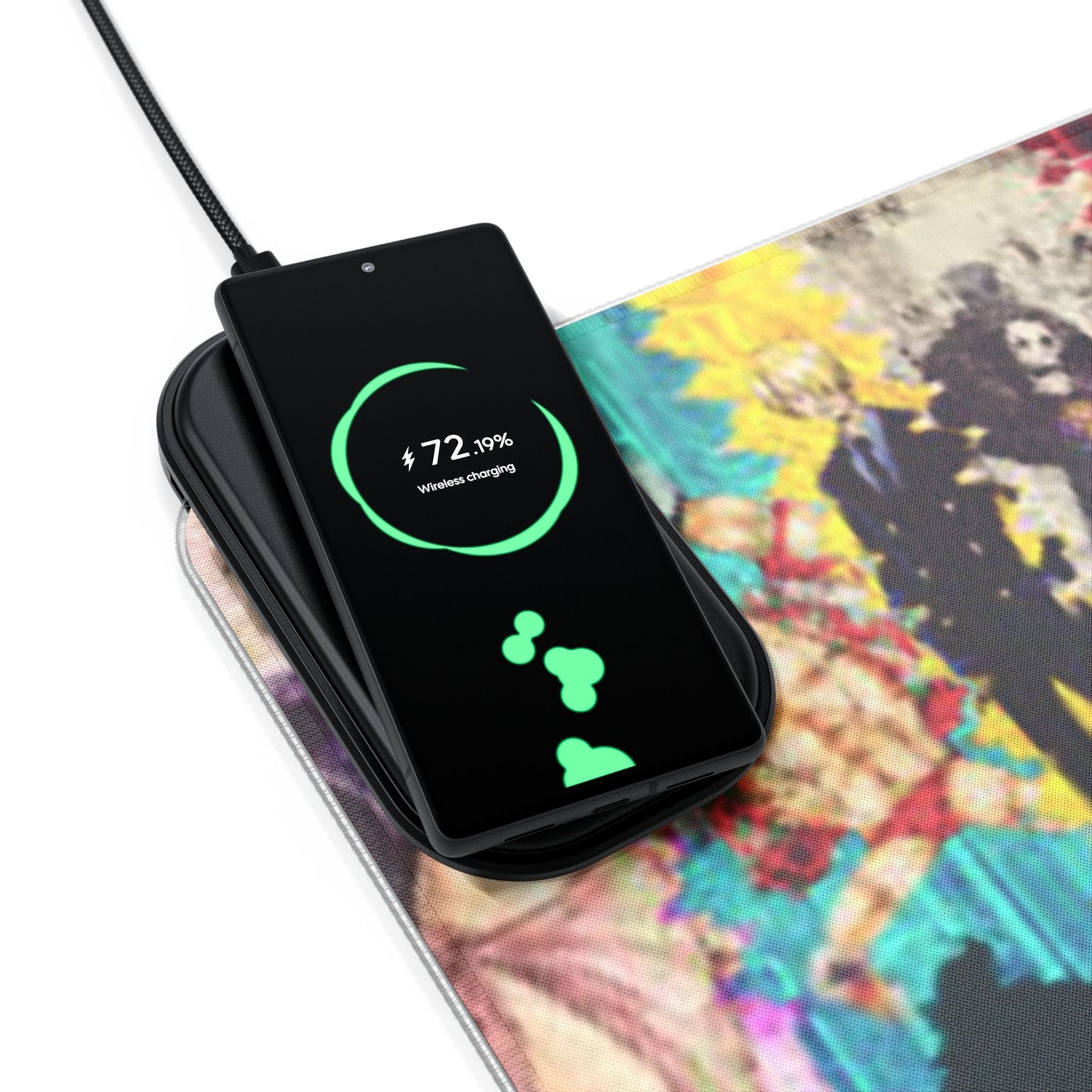One Piece LED Gaming Mouse Pad, Wireless Charging