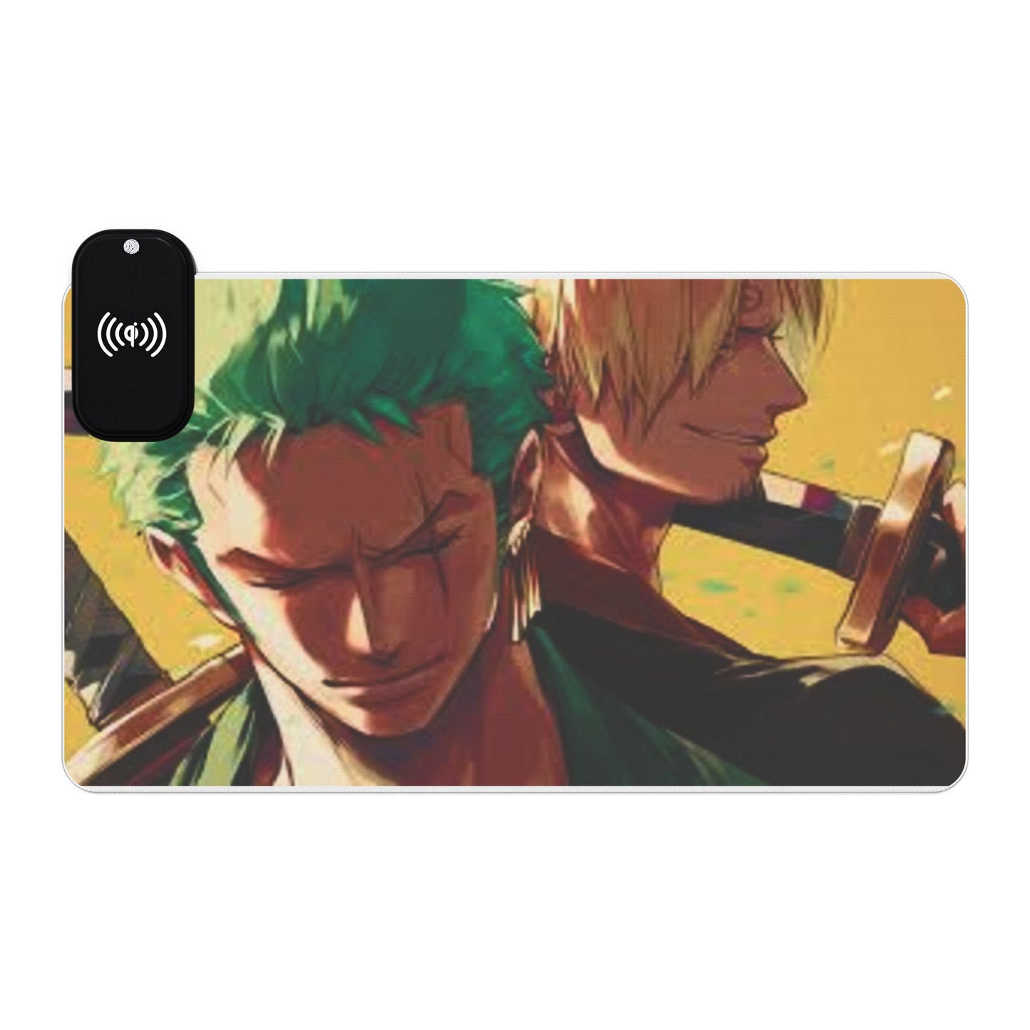Zoro x Sanji LED Gaming Mouse Pad, Wireless Charging