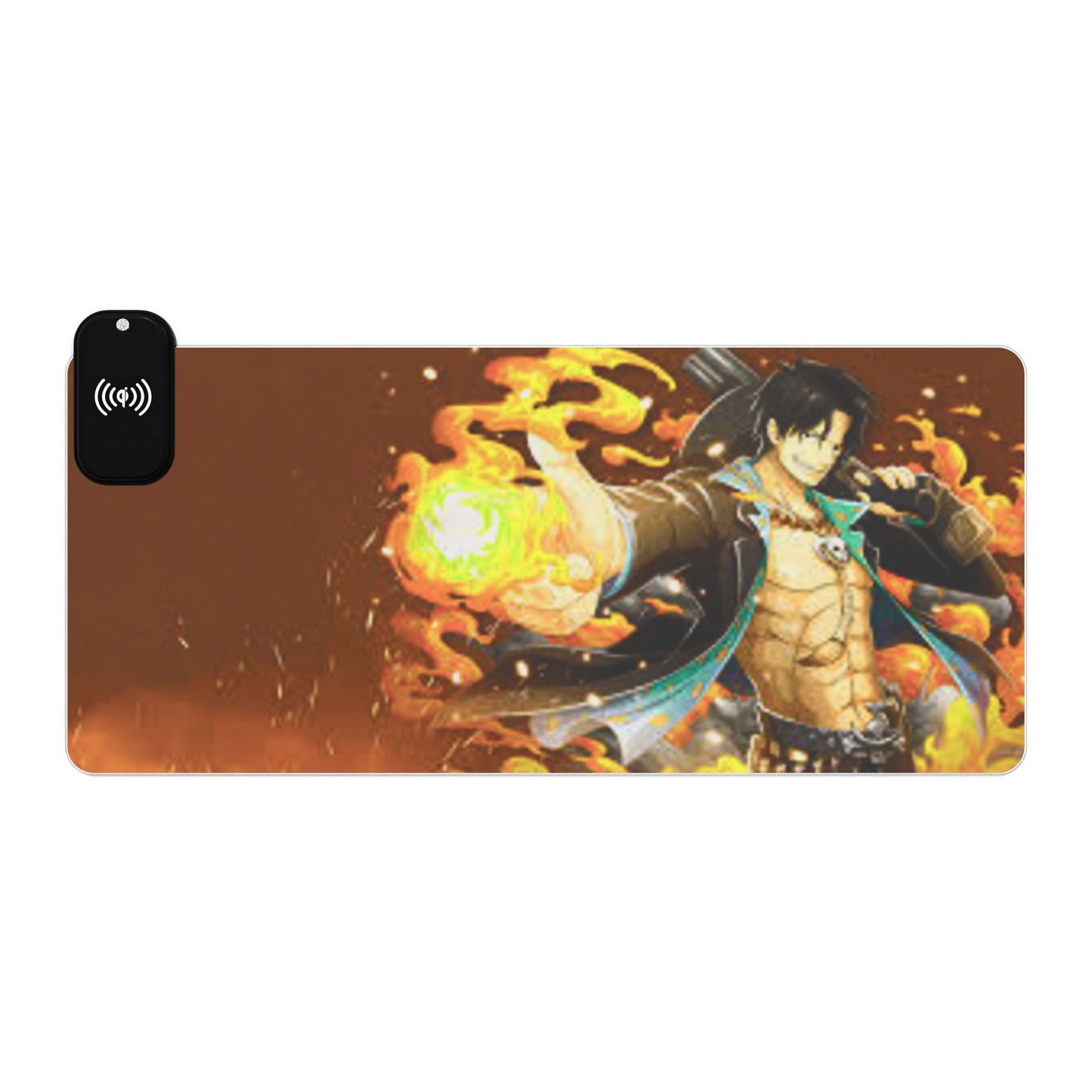 LED Gaming Mouse Pad with Wireless Charging - Ace, one piece