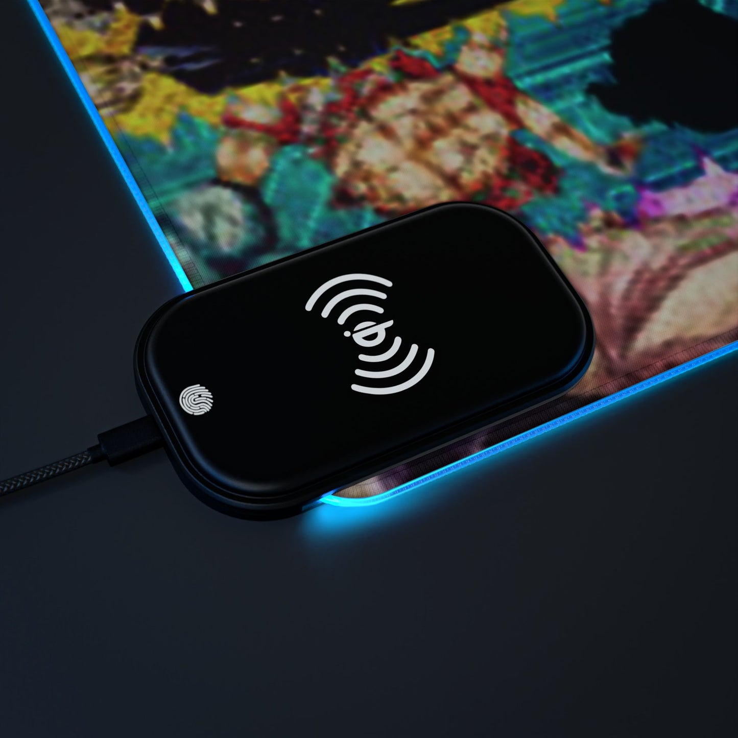 One Piece LED Gaming Mouse Pad, Wireless Charging