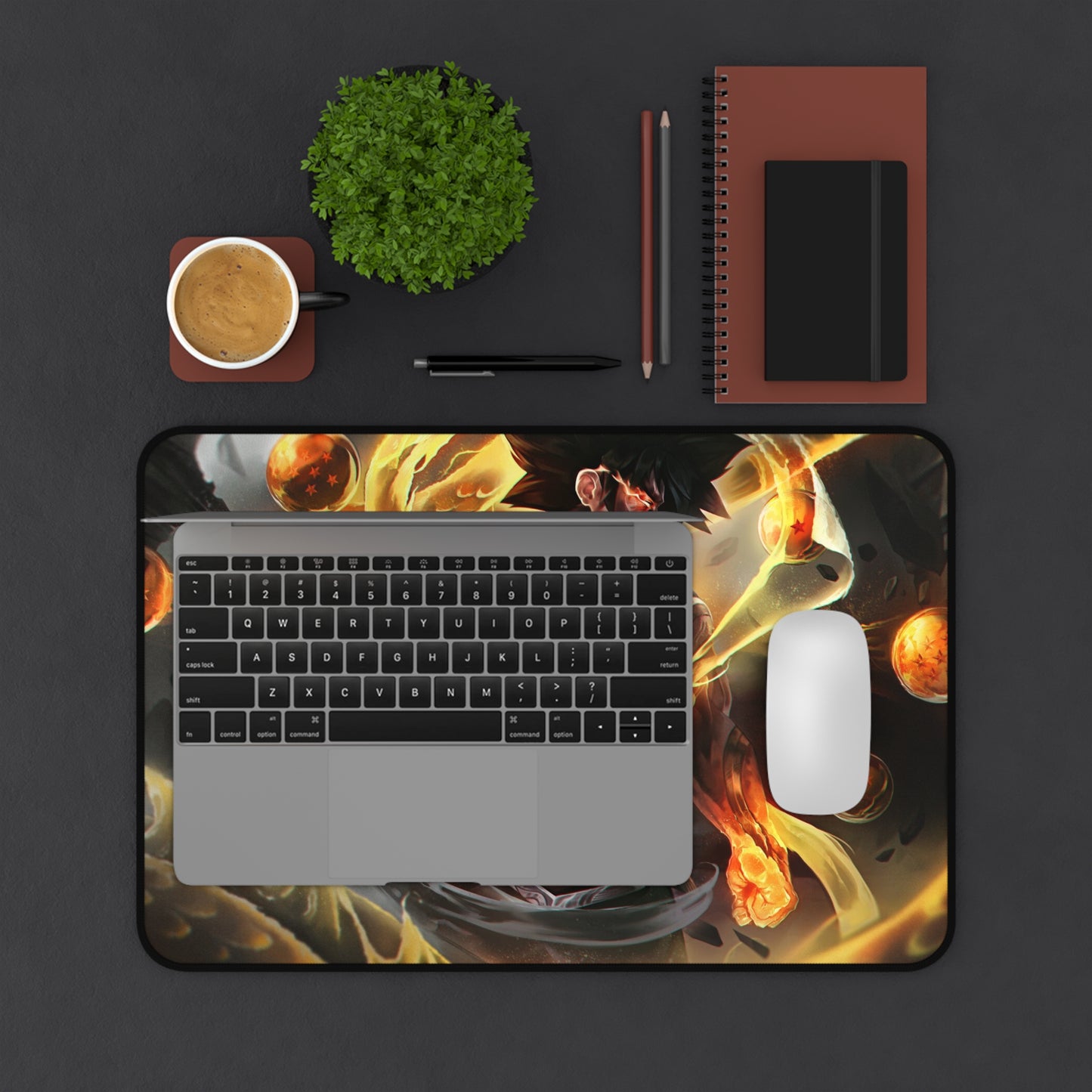 Fiery Dragon Ball Desk Mat - Gamer's Office Decor