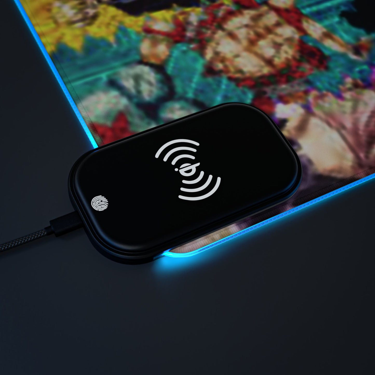 One Piece LED Gaming Mouse Pad, Wireless Charging