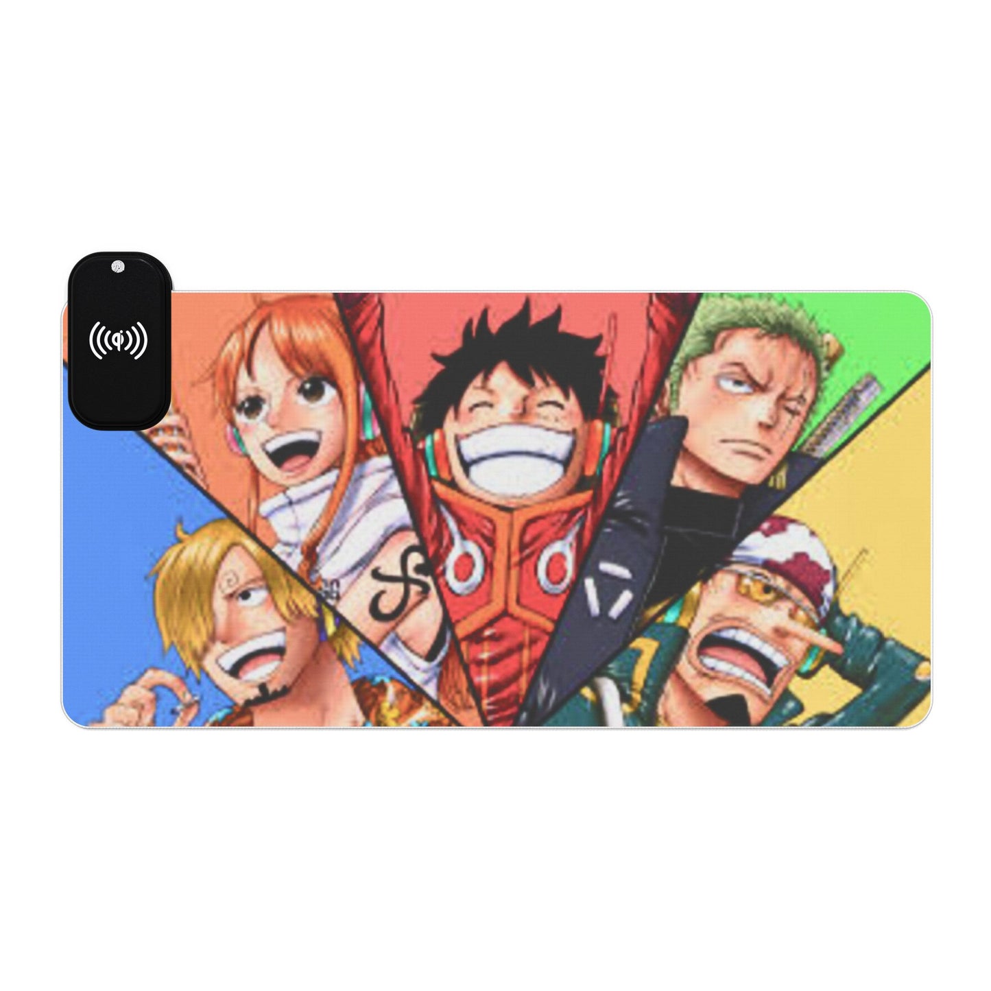 Luffy x Sanji x Zoro x Nami x Usopp, One piece - LED Gaming Mouse Pad with Wireless Charging