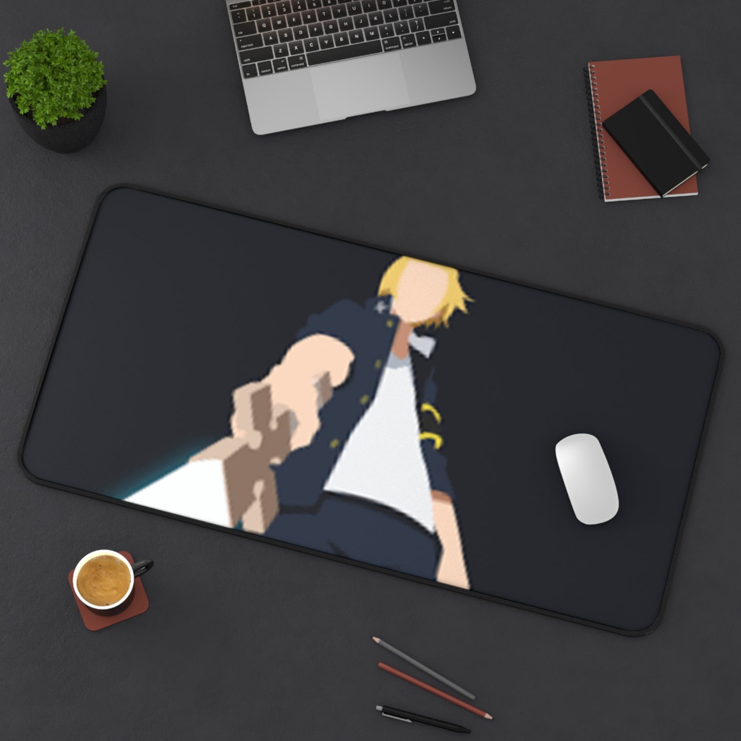 Edgy Gamer Desk Mat - Perfect for Gaming, Home Office, or Study, Features Dynamic Character Design, Ideal Gift for Gamers