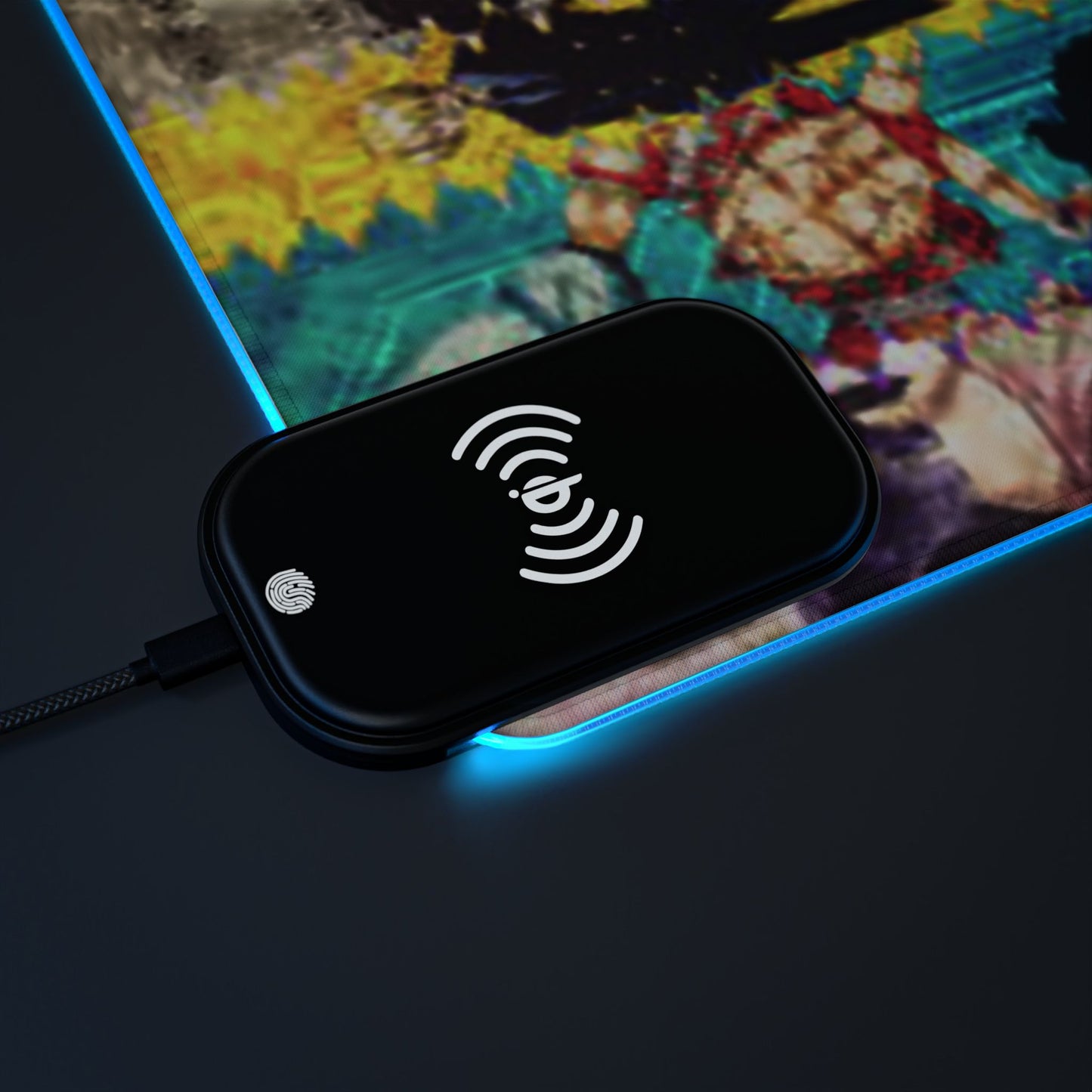 One Piece LED Gaming Mouse Pad, Wireless Charging
