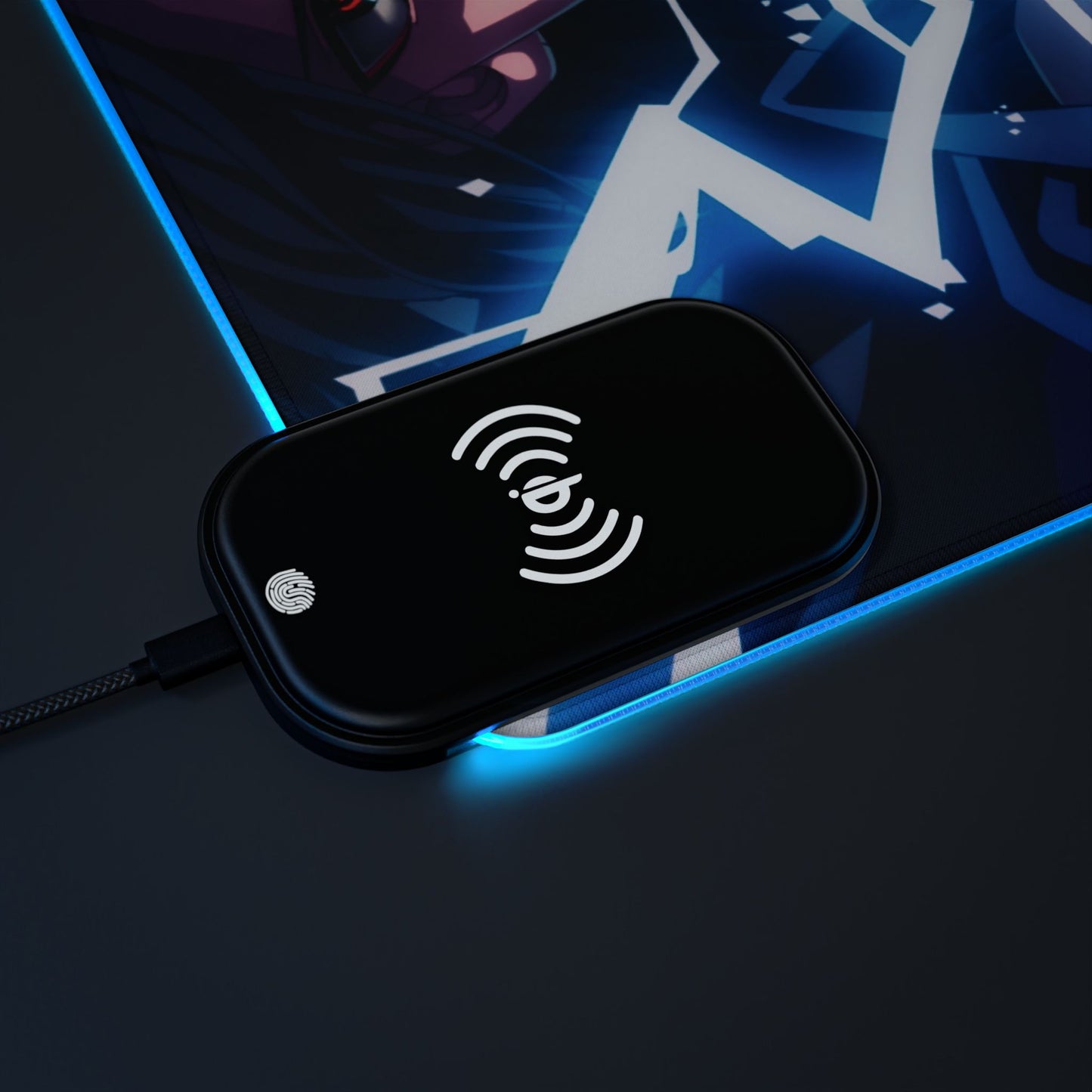 Sasuke Uchiha - LED Gaming Mouse Pad with Wireless Charging