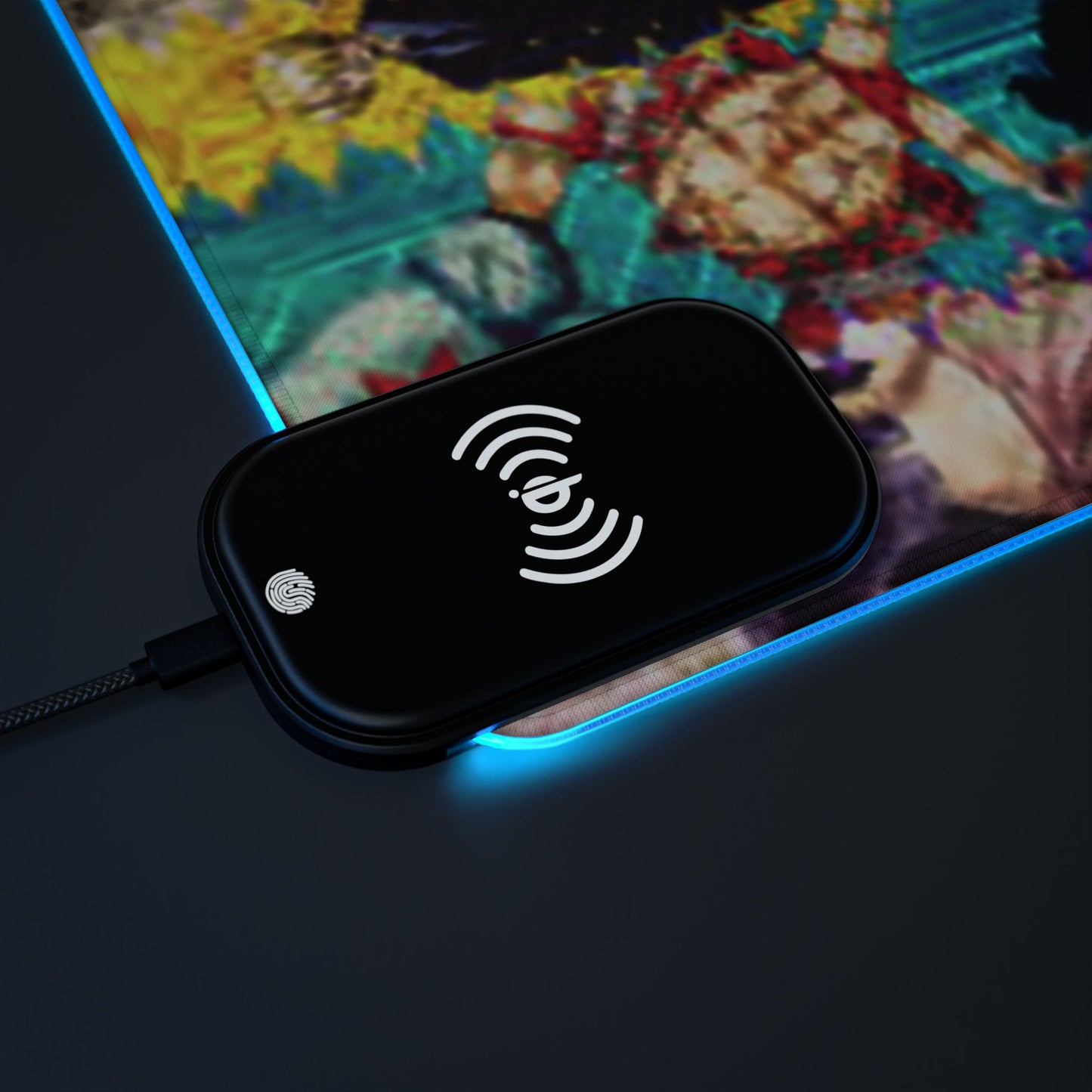 One Piece LED Gaming Mouse Pad, Wireless Charging
