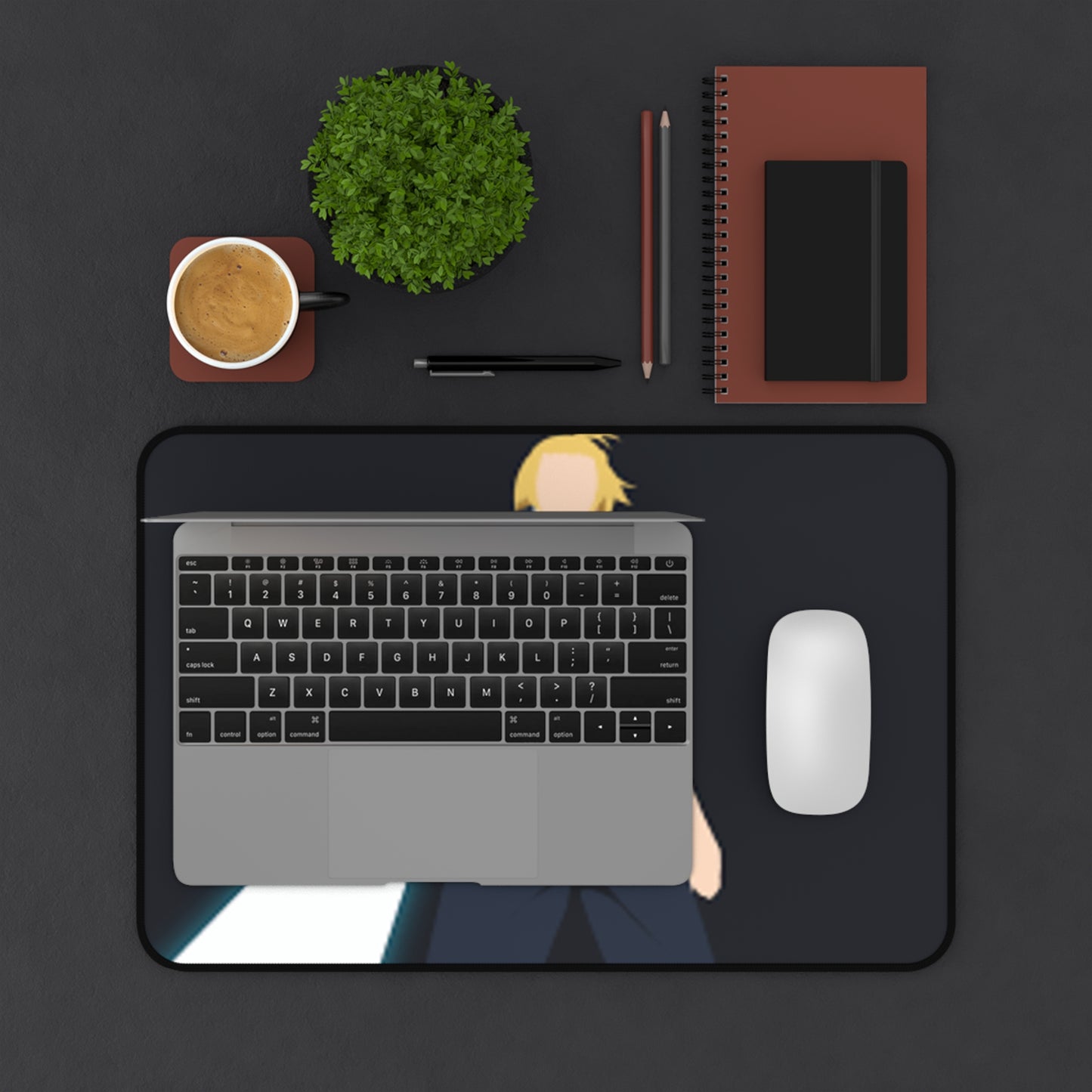 Edgy Gamer Desk Mat - Perfect for Gaming, Home Office, or Study, Features Dynamic Character Design, Ideal Gift for Gamers