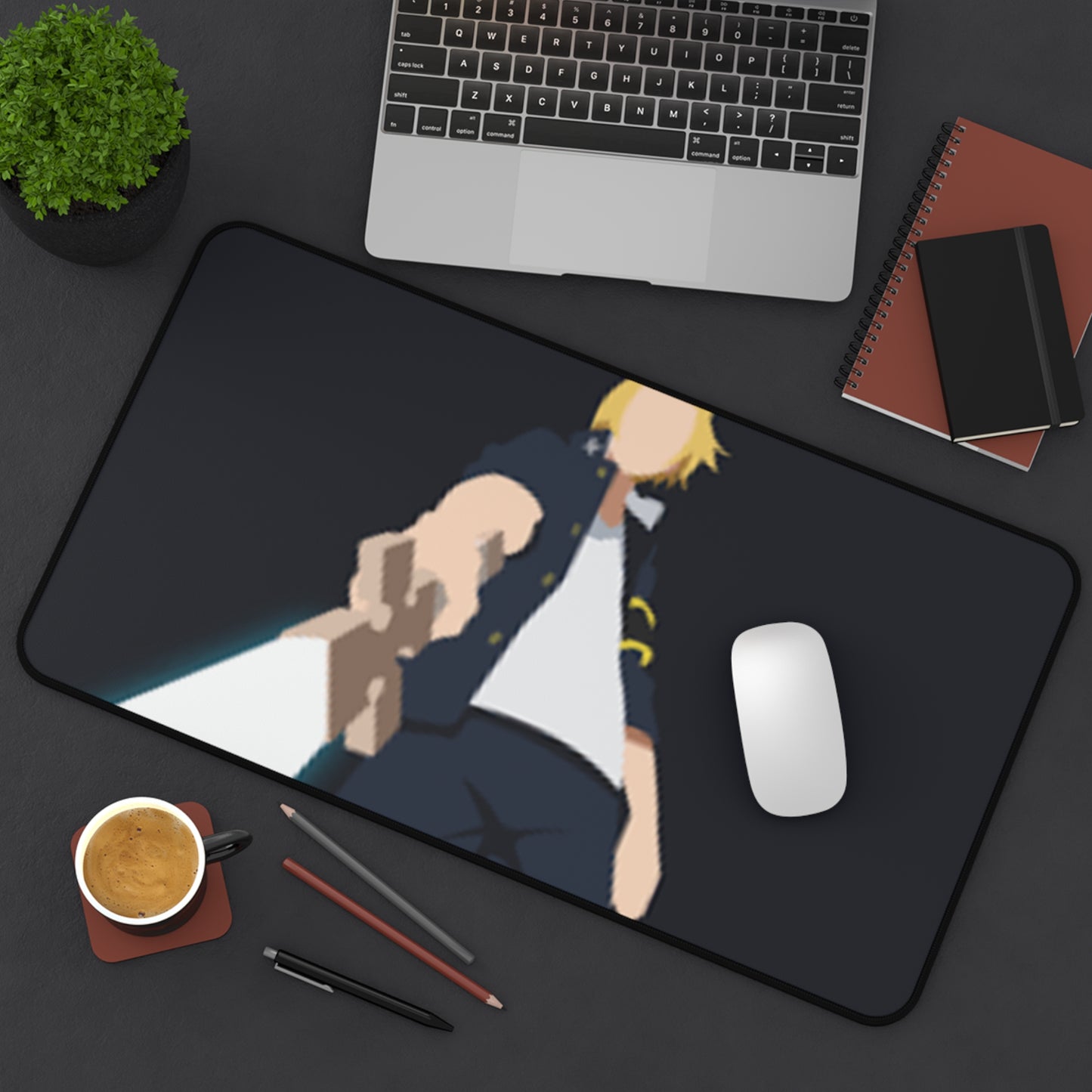 Edgy Gamer Desk Mat - Perfect for Gaming, Home Office, or Study, Features Dynamic Character Design, Ideal Gift for Gamers