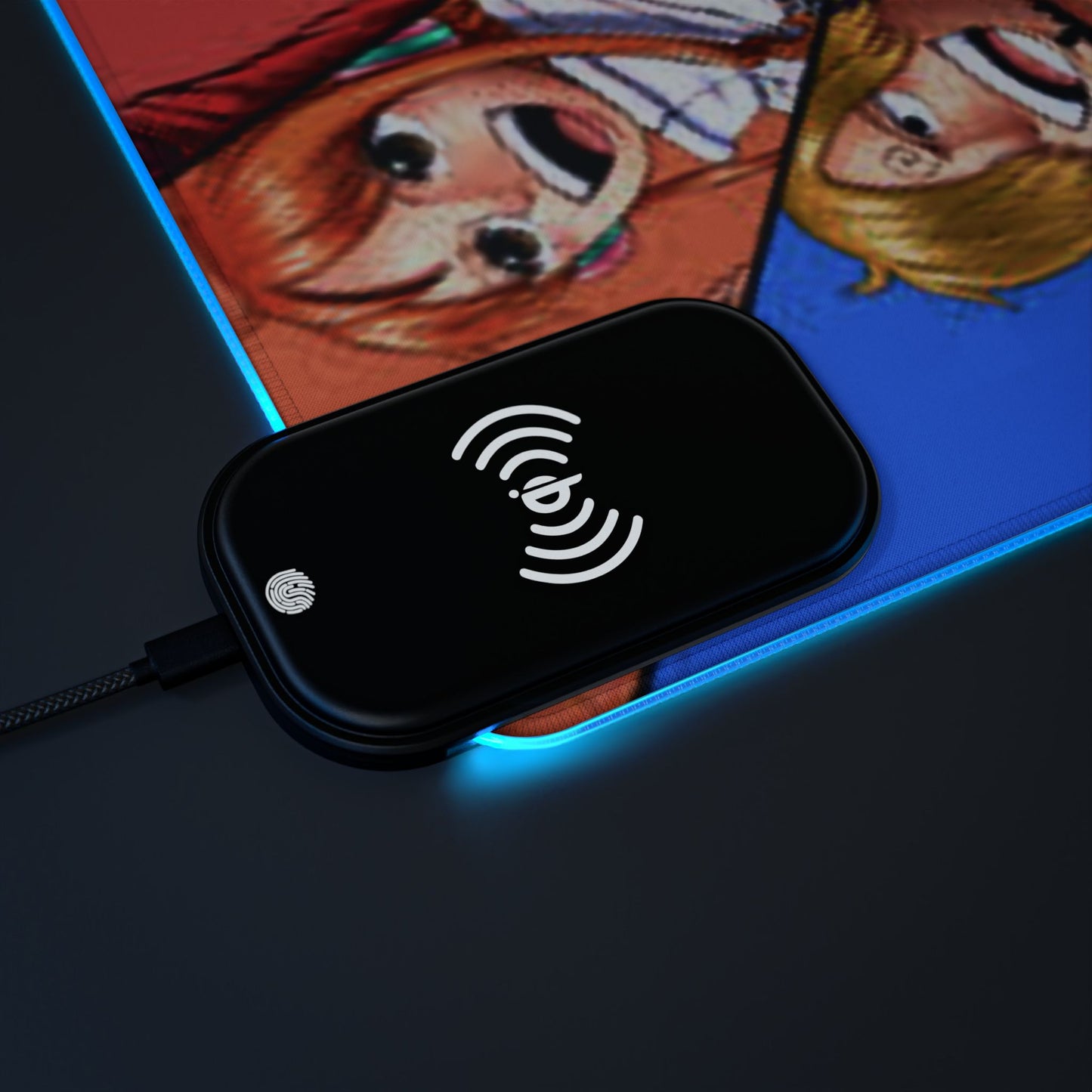 Luffy x Sanji x Zoro x Nami x Usopp, One piece - LED Gaming Mouse Pad with Wireless Charging