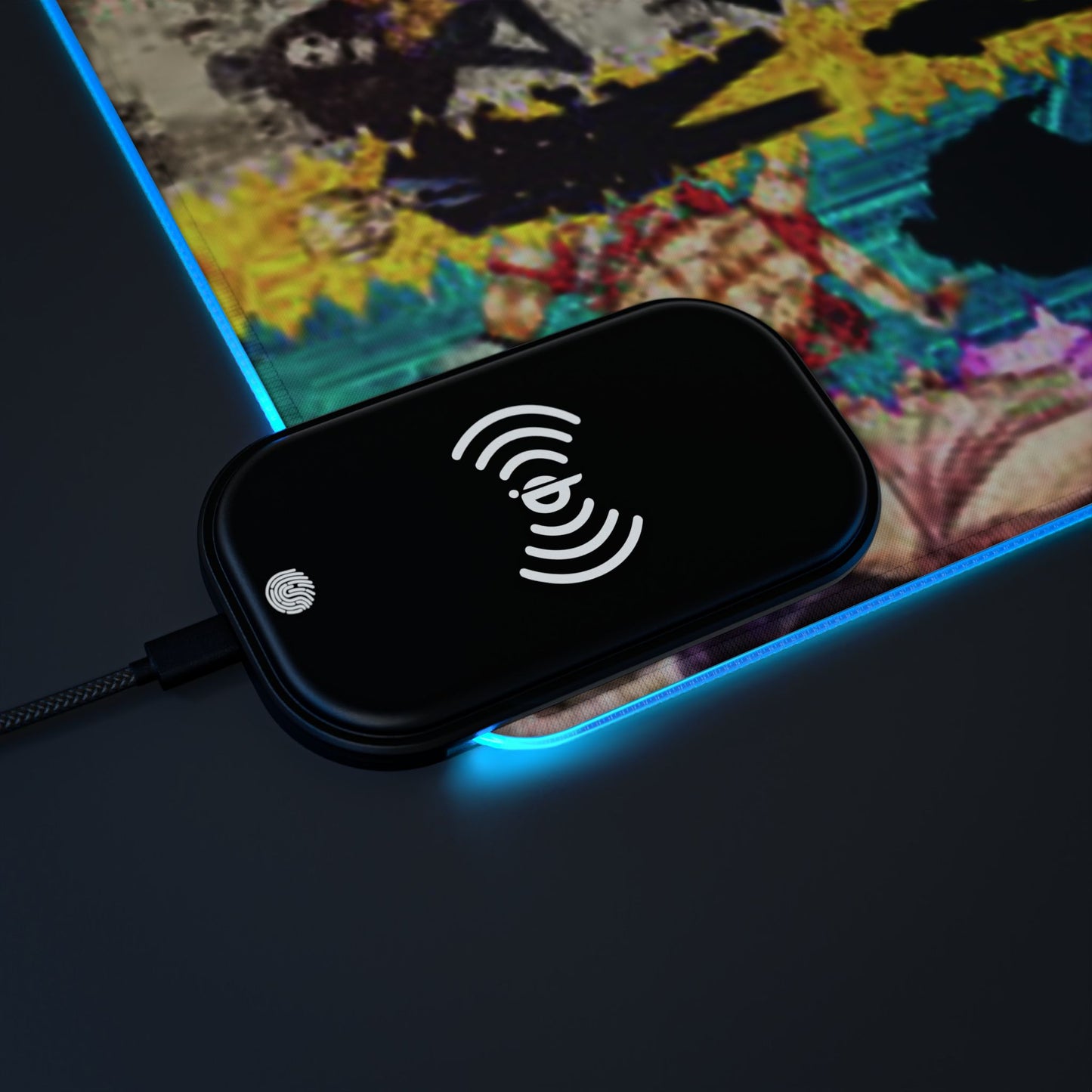 One Piece LED Gaming Mouse Pad, Wireless Charging