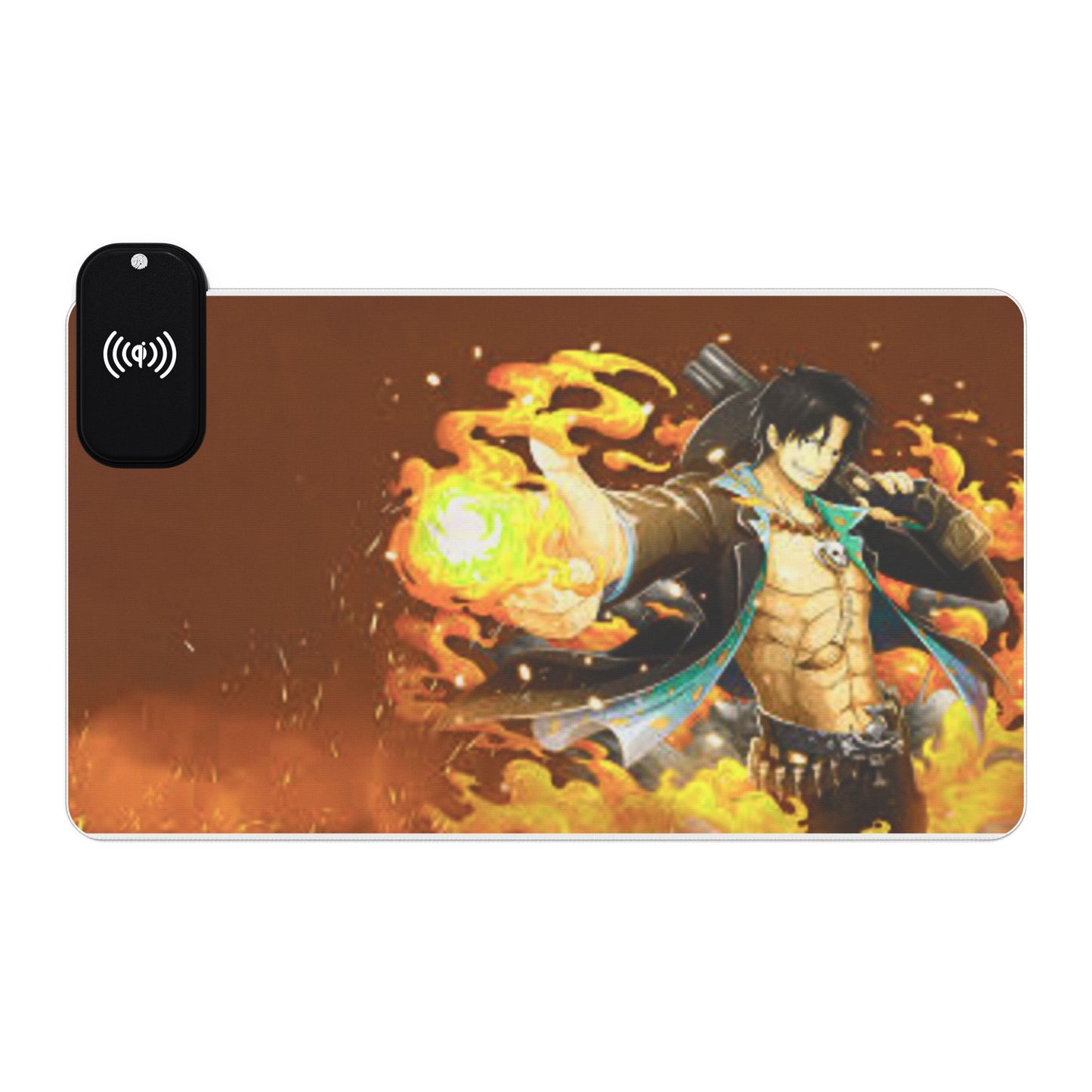 LED Gaming Mouse Pad with Wireless Charging - Ace, one piece