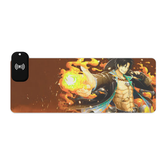 LED Gaming Mouse Pad with Wireless Charging - Ace, one piece