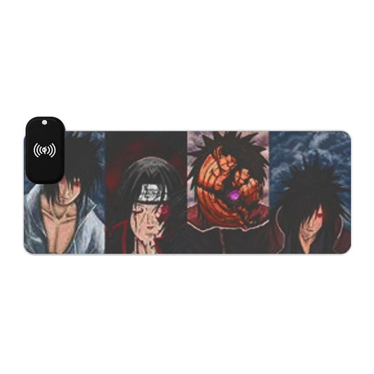 Naruto, Uchiha members - LED Wireless Charging Gaming Mouse Pad