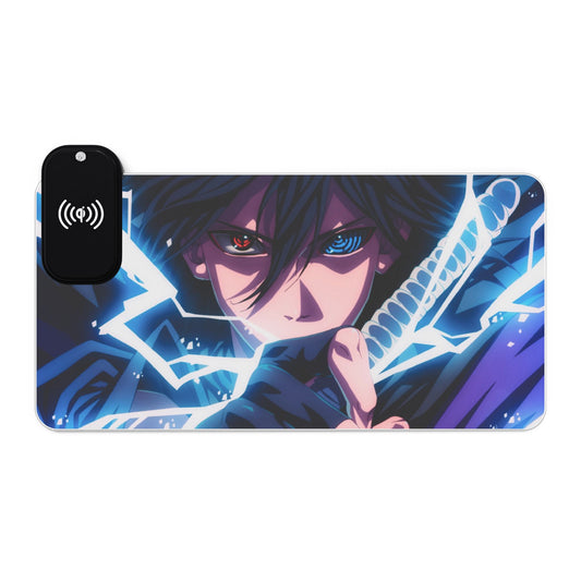 Sasuke Uchiha - LED Gaming Mouse Pad with Wireless Charging