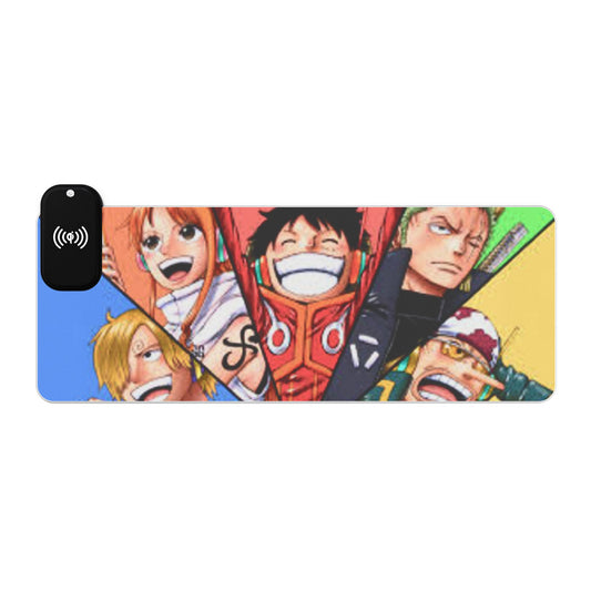 Luffy x Sanji x Zoro x Nami x Usopp, One piece - LED Gaming Mouse Pad with Wireless Charging