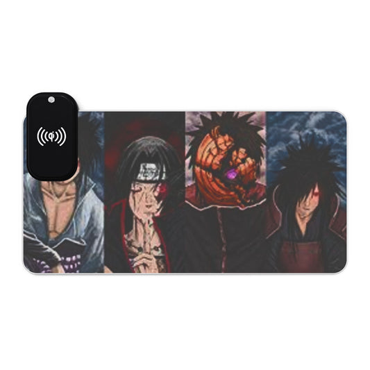 Naruto, Uchiha members - LED Wireless Charging Gaming Mouse Pad