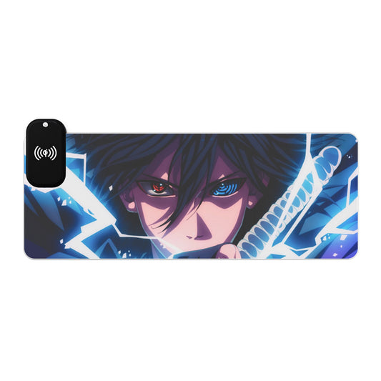 Sasuke Uchiha - LED Gaming Mouse Pad with Wireless Charging