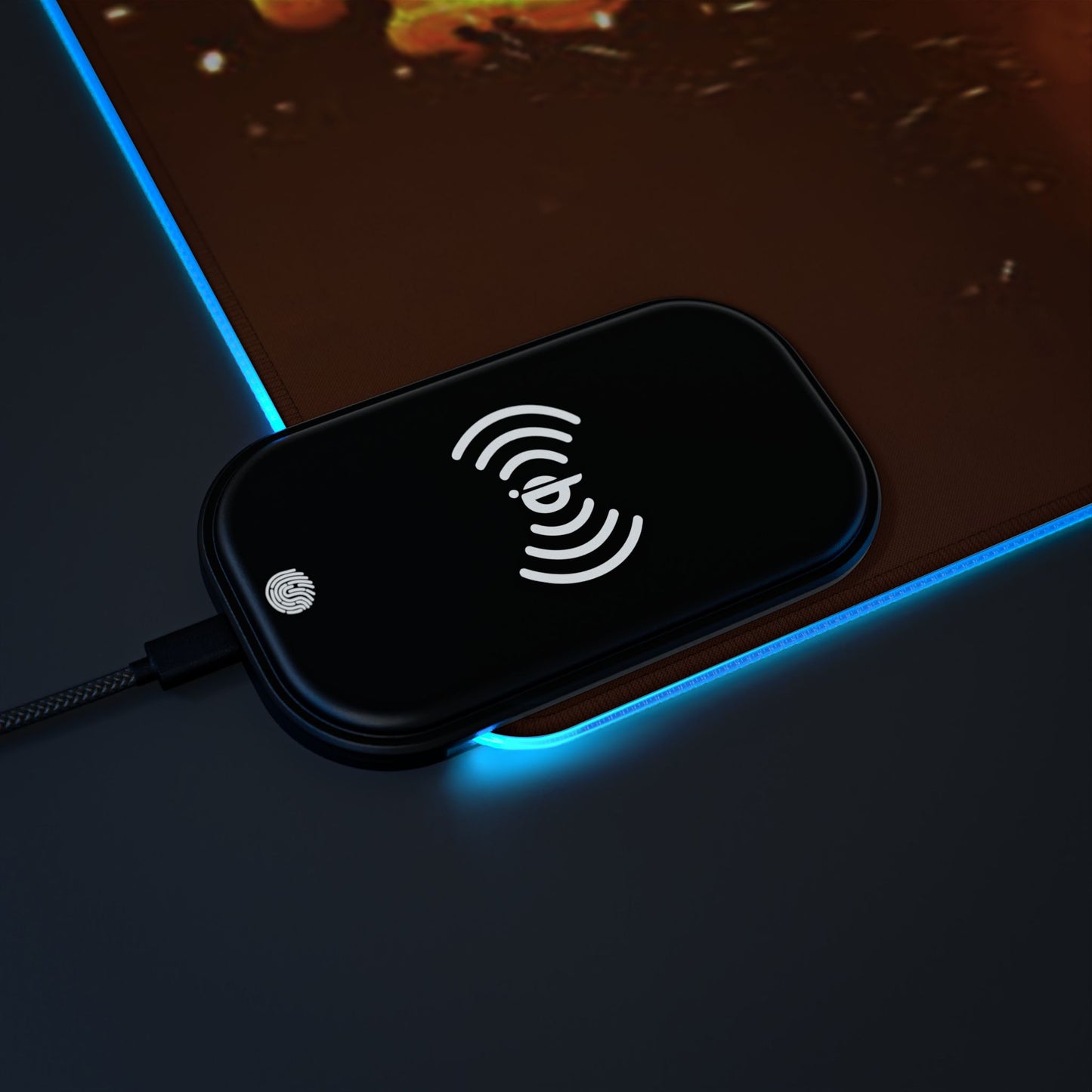 LED Gaming Mouse Pad with Wireless Charging - Ace, one piece