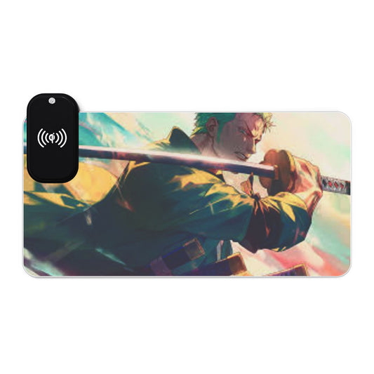 Zoro, one piece - LED Gaming Mouse Pad with Wireless Charging