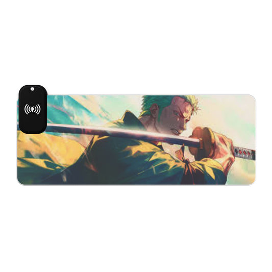 Zoro, one piece - LED Gaming Mouse Pad with Wireless Charging