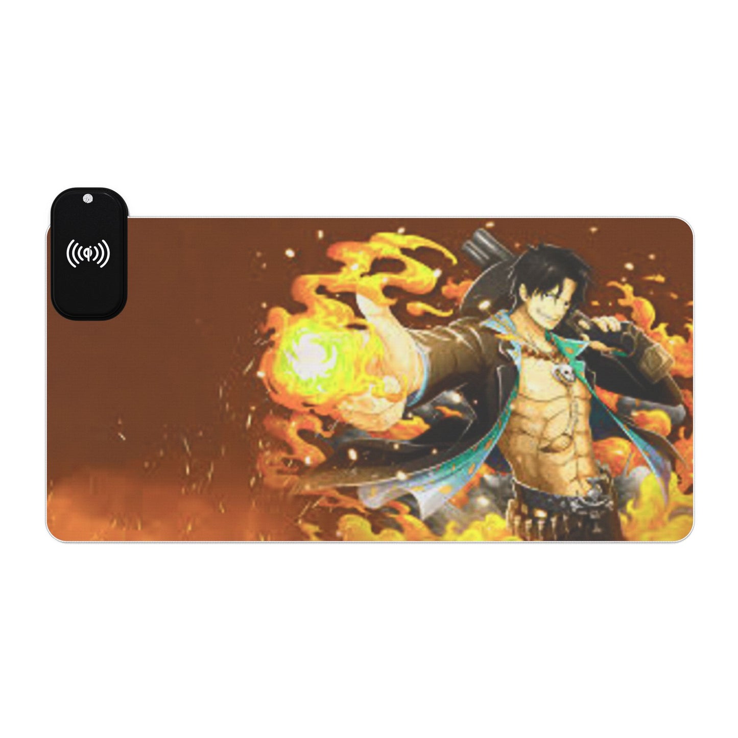 LED Gaming Mouse Pad with Wireless Charging - Ace, one piece