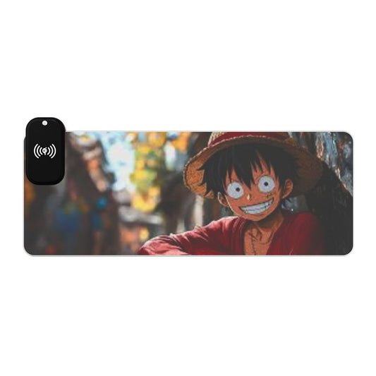 Luffy, one piece - LED Wireless Charging Gaming Mouse Pad
